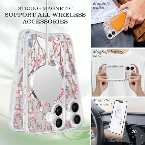 Coque antichoc iPhone 16 fleurie MagSafe pour éviter les rayures et chutes - 3