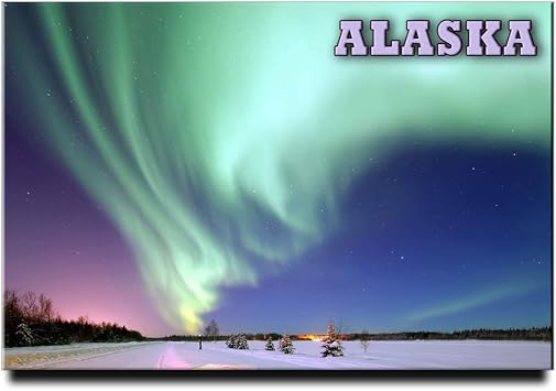 Alaska Fridge Magnet Polar Light Aurora Travel Souvenir
