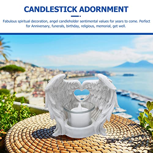 Vaguelly Flameless Candle Angel Wings Led Candle, Battery Operated Candles Prayer Tealight Candle Holder Memorial Gifts Guardian Angel Wings Home Decor For Religious Church Room, White #TOP5