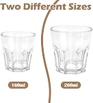 Plastic Drinking Glasses Set of 6, Unbreakable Water Tumbler, Acrylic Plastic Cups, Reusable Kids Drinking Cups for Children Cocktail Picnic Party Juice Milk Whiskey Wine (6pc-clear-260ml/9oz)