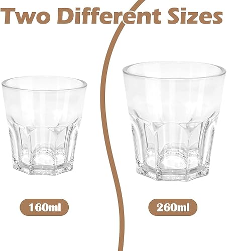 Miniatura 9 de Juego de 6 vasos de plástico irrompibles, vasos de plástico acrílico, reutilizables para niños, cocina, cóctel, picnic, fiesta, jugo, whisky, vino