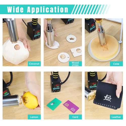 Goodcrafter Electric Branding Iron, 500W Temperature Adjustable Stamping Embossing Soldering Iron with Digital Display for Woodworkers and Leather Crafts, Food Branding