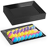 Kaya Collection - Black Plastic Serving Tray Heavyweight Rectangular Platter 9