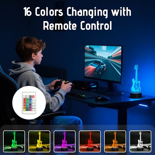 Lámpara de noche guitarra Anywin con cambio de colores RGB miniatura 4