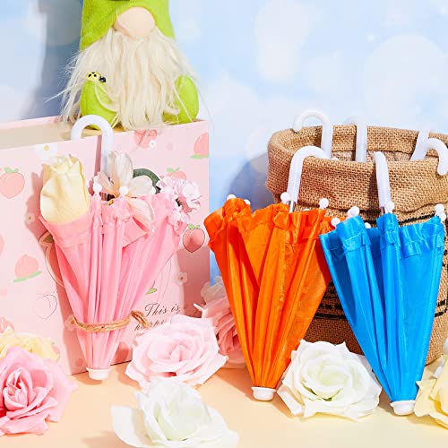 Mini Doll Umbrella Colorful Tiny Baby Umbrella Beach Sunny Rainy Doll Umbrella Toys Travel Umbrella Decorations Cute Umbrella Parasol For Photography Props Supplies, 8 Colors, 11.8 Inch(24 Packs) #TOP3
