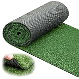 A Crisalide® Green Grass Herbe synthétique pour jardins et terrasses, pelouse synthétique 7 mm drainant, gazon artificiel en rouleau. (2 x 10 mètres)