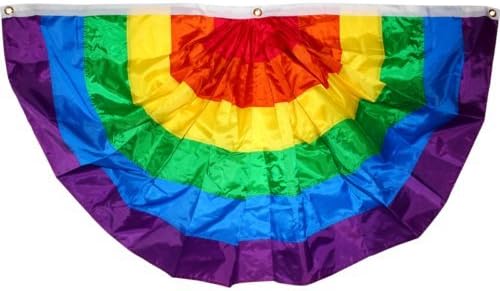 USA Seller3x6 Embroidered Sewn Nylon Rainbow Gay Pride Lesbian Rainbow Flag Fan Bunting+ bonus e-book with pictures