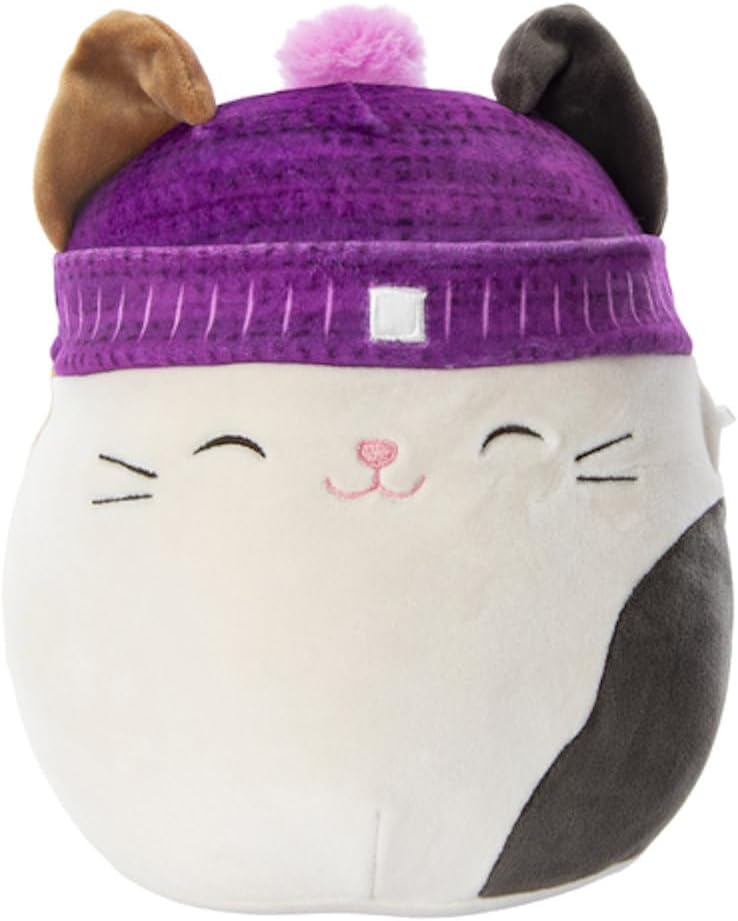 Squishmallows 8" Cam The Cat with Purple Hat
