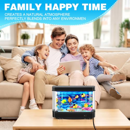 Image of Fake Fish Tank,Virtual Ocean Moving Fish lamp,Fake Aquarium Decor
