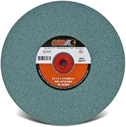 CGW 8 x 1 x 1-1/4 T1 Gc80-I-V Bench Wheel Green Silicon Carbide One Wheel per