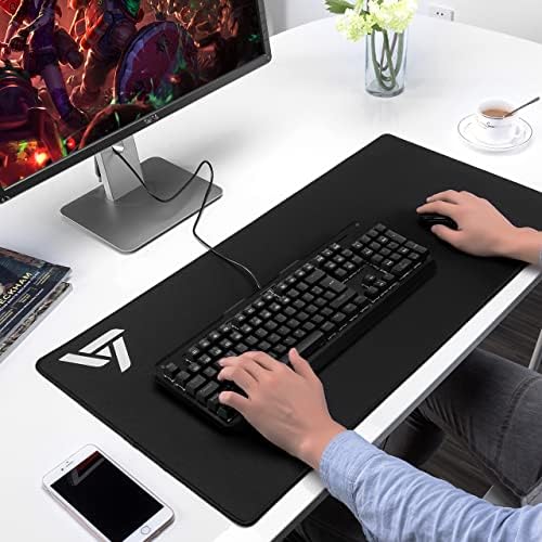 Gaming Mouse Mat Large Size (800×400×2.5mm) Extended Mouse Pad Water-Resistant Mouse Pad with Non-slip Rubber Base, Smooth Surface, Durable Stitched Edges, Support for Computer, PC and Laptop
