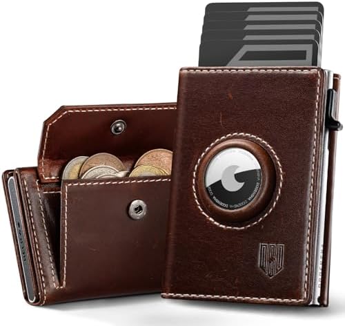 DODENSHA® Airtag 2 Wallet Herren mit XL Münzfach I MagSnap Kartenetui Herren I Smart Airtag Wallet für 10+ Karten I Geldbörse Herren mit RFID Schutz I Portmonee Herren mit AirTag*