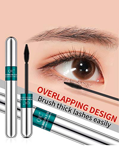 4D Silk Fiber Lash Mascara, 2 In 1 Thrive Mascara For Natural Lengthening And Thickening Effect(Pack Of Dark Cyan) #TOP4