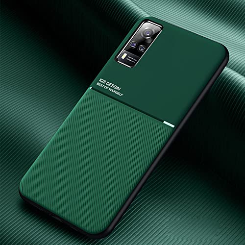 TIANCI Funda para Vivo Y51 2020/Y31, Carcasa Textura de la Piel es Antideslizante y a Prueba de Golpes, [Cuero de PU] [TPU Ultrafino] Fundas para Vivo Y51 2020/Y31-Verde