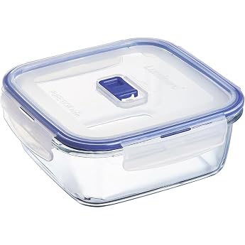 Luminarc Pure Box Active Square Glass Storage Box with Lid 1220ml