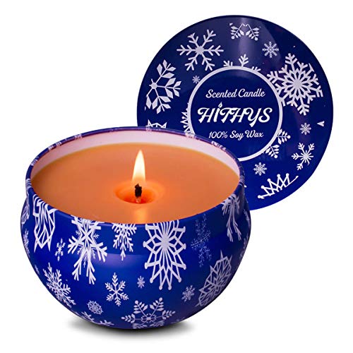 HITHYS 8.5oz Cinnamon Clove Soy Wax Scented Candle 45Hrs Long Burning Travel Tin Candle, Home Decor Aromatherapy Gift