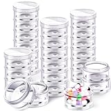 Sieral 4 Pack 7 Day Stackable Pill Organizers Round Pill Organizer Case Stackable Weekly Supplements Vitamins Individual Storage Container Boxes Holder Dispenser with Lids for Travel Medicine, Clear