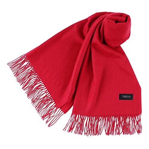 [Cashmee] FT70 至高の品質 カシミヤ100% ベーシックウェーブ ストール soleil カシミア 大判 無地 レディース メンズ (カーマイン (Y5740))（Amazon）