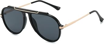 Oversized Aviator Sunglasses for Women Men 2026 Retro Gold Metal Sun Glasses 70s Vintage Big Square Aviators Shades