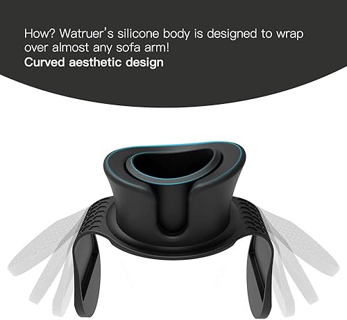 Miniatura 6 de Watruer - Soporte para tazas de sofá, el mejor soporte antiderrames de silicona para tu sofá o sofá, color rojo