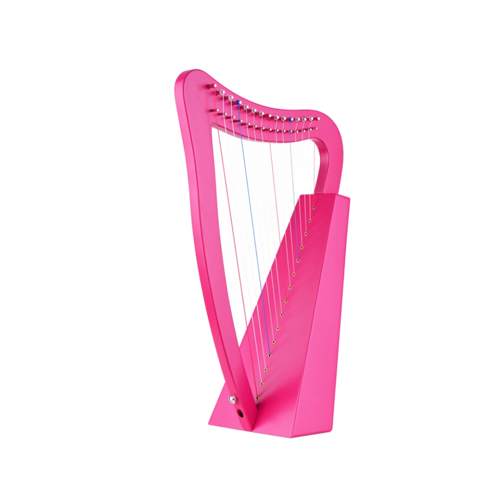 TSTS Lyre Instrument 15-String-Lyre Harp-Holzschnur-String-Instrument Mit Tragetasche Strap-Reinigungstuch Tuning-Schraubenschlüssel-Abholung Für Anfänger (Color : Magenta)