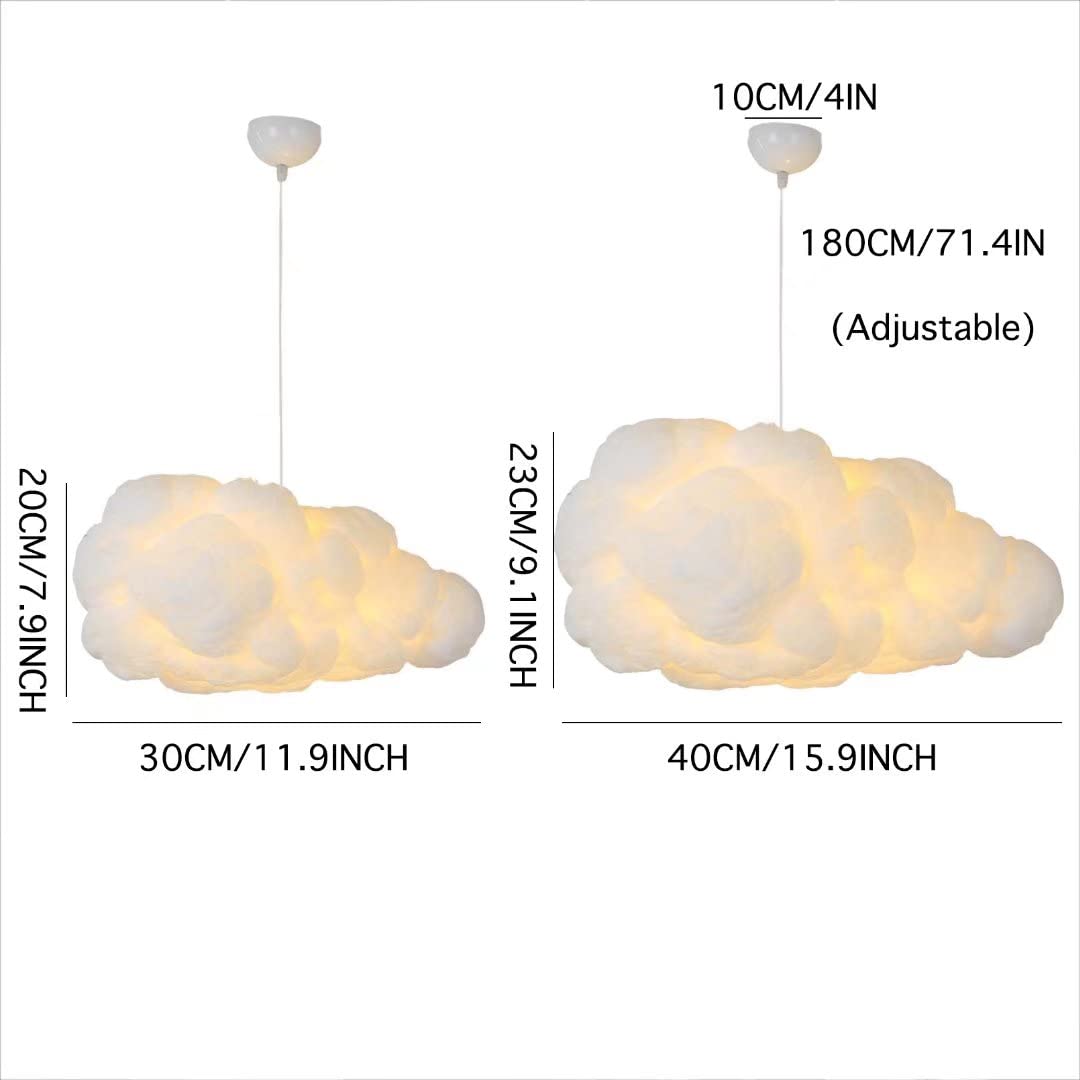Simulazione Nuvola Lampada a Sospensione - Lampadario creativo in cotone, plafoniera galleggiante, lampada a sospensione decorativa per camera da letto, sala da pranzo, corridoio