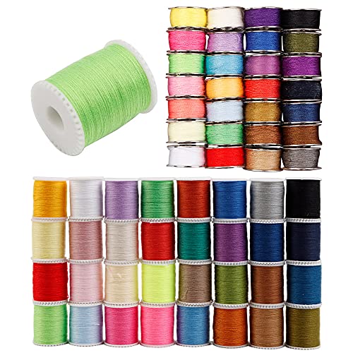 YANSHON 60 Pcs Bobbins Sewing Threads Kit, 32 Colors Polyester Sewing Threads & 28 Colors Prewound Bobbin Threads, Ideal for Embroidery and Sewing Machine, DIY Embroidery Sewing Thread