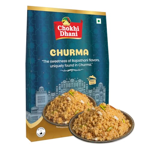 Image of Chokhi Dhani Wheat Churma 100g | Ready to Eat Rajasthani Sweet | Traditional Churma Dessert | Crumbly Indian Mithai | Veg
