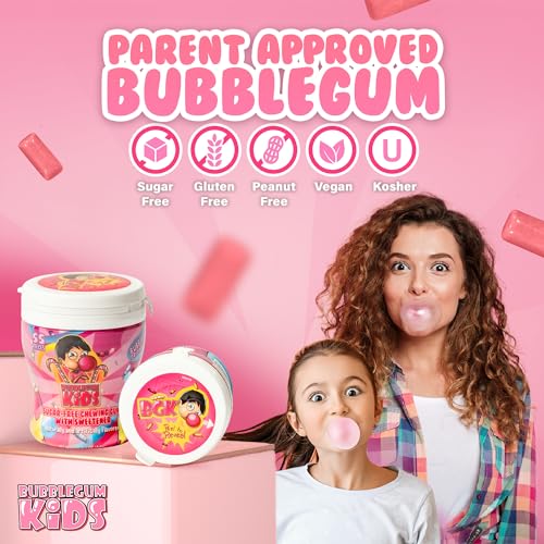 Bubblegum Kids Original Blend Sugar Free Chewing Gum | Stocking Stuffers, Holiday Candy, Party Favors | Vegan, Peanut Free, Low Calorie Treats for Kids & Adults | 1 Pack