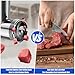 Metal Food Grinder Attachments for KitchenAid Stand Mixers, Meat Grinder, Sausage Stuffer, Perfect Mixer Attachment for KitchenAid Mixers, 15pcs Meat Grinder Accessories Set, Silver