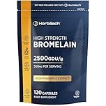 Bromelain Capsules 2500GDU/g | High Strength Digestive Enzyme Supplement from Pineapple Extract (Ananas Comosus) | 500mg | 120 Vegan Capsules | by Horbaach