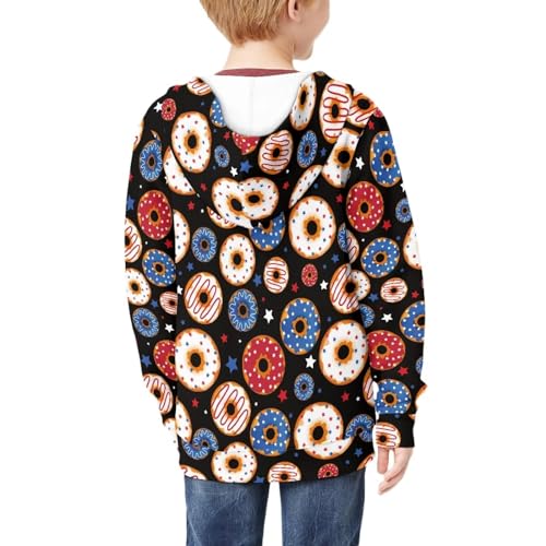 Modysero Kids Loose Fit Spring Fall Long Sleeve Zip Up Hoodie for Boys Girls Hooded Sweatshirt with Pocket4