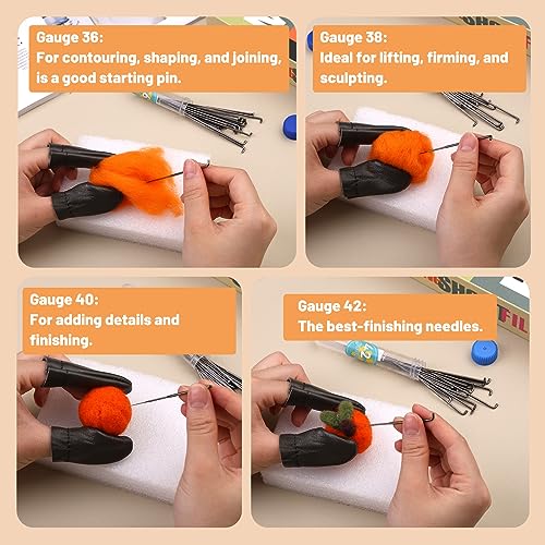 Image of Yizzvb 80 Pcs Needle Felting Needles, Felting Needles Tools Supplies | 4 Sizes Wool Felting Needle Tools Supplies Kit with Felting Needles Fingercots Storage Box for DIY Wool Felting Crafts