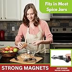 Spring Chef Stainless Steel Magnetic Measuring Spoons Set with Strong N45 Magnets, Heavy Duty Metal Kitchen Gadgets for Baking & Cooking, Fits in Most Kitchen Spice Jars, Set of 8 with Leveler, Black - Image 2