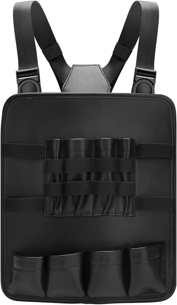 CGBARBER Leather Fashionable & Functional Chest Rig Bag for Barbers, Haircut Tools&Hairdresser scissor Shears Bag (Black)