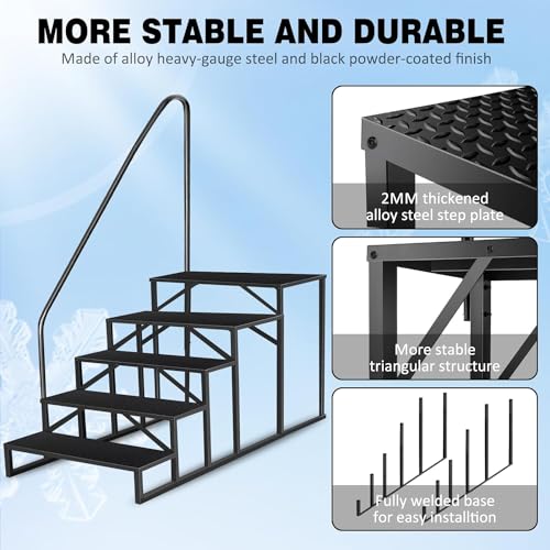 Escalera para Piscina con 4 Peldaños y Barandales miniatura 3