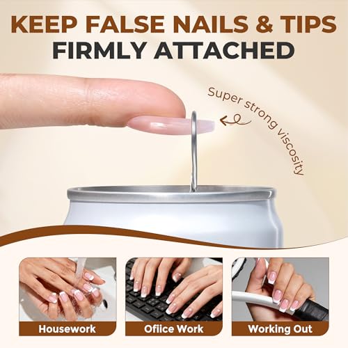 Image of UNA GELLA Super Strong Nail Glue 2Pcs*10ml Semi Solid | Nail Glue for Press Ons No Lamp Needed 10s Quick Drying Solid Nail Glue Gel for Acrylic Fake Nails Extensions Long Lasting