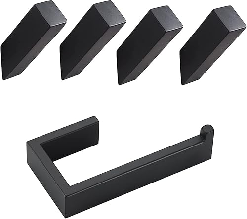 YJ YANJUN Soporte de papel higiénico y ganchos para abrigos montados en la pared para baño Juego de herrajes de 5