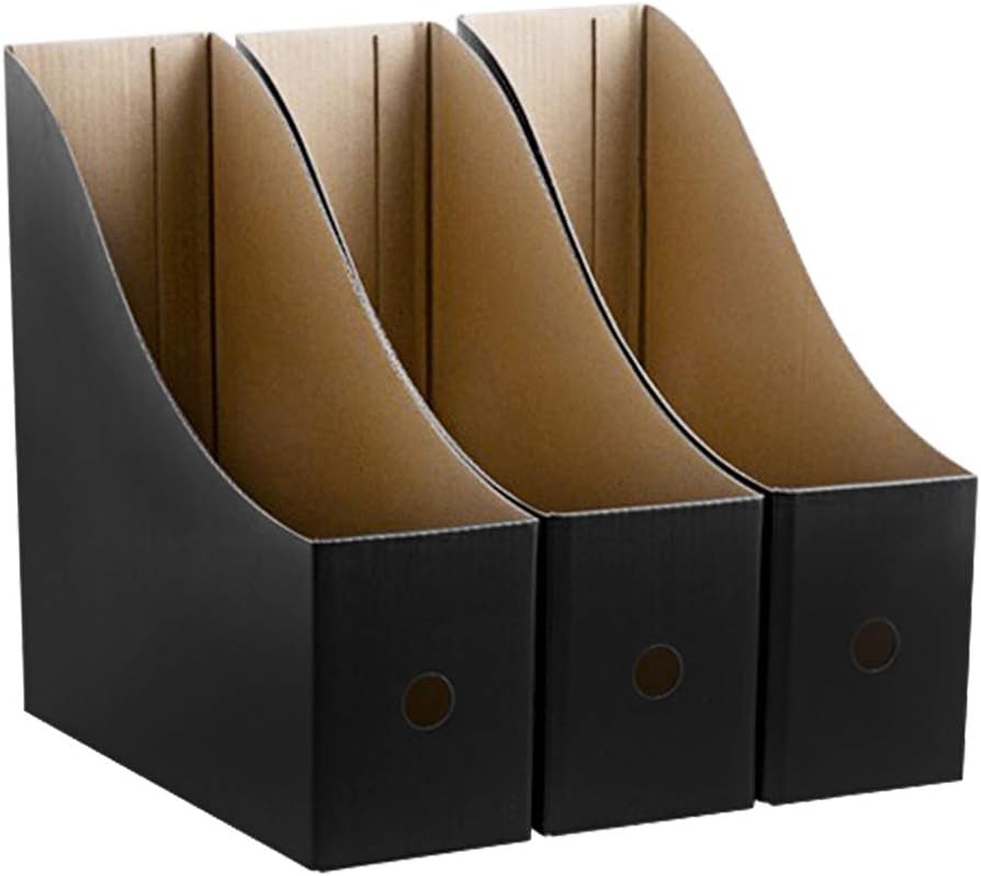 Cardboard Magazine Holder,3pcs Corrugated Paper File Folder Foldable