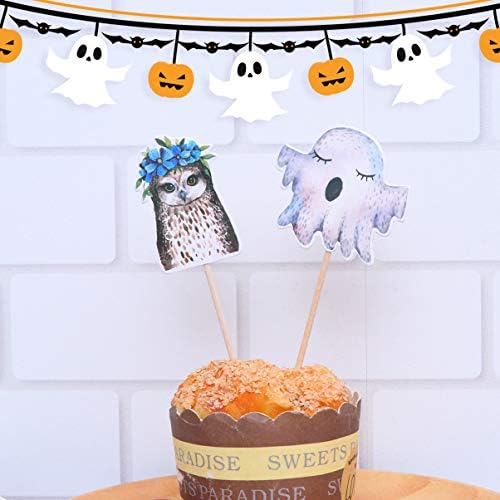 Bestoyard ハロウィン カップケーキトッパー フクロウ柄 ケーキトッピング ハロウィン フルーツ デザート ピック パーティー ケーキデコレーション用品 12枚セット B07xjv9g8q 493円