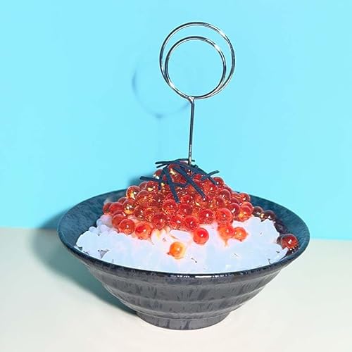 ミニイクラ丼のメモスタンド 食品サンプル★北海道釧路市発 ハンドメイド イクラ丼 フェイクフード 名刺立て デスク雑貨 インテリア ユーモア ギフト