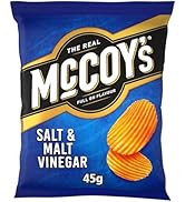 McCoy's Salt & Malt Vinegar Grab Bag Crisps 45g (Pack of 36) - Fully loaded with flavour, iconic ...