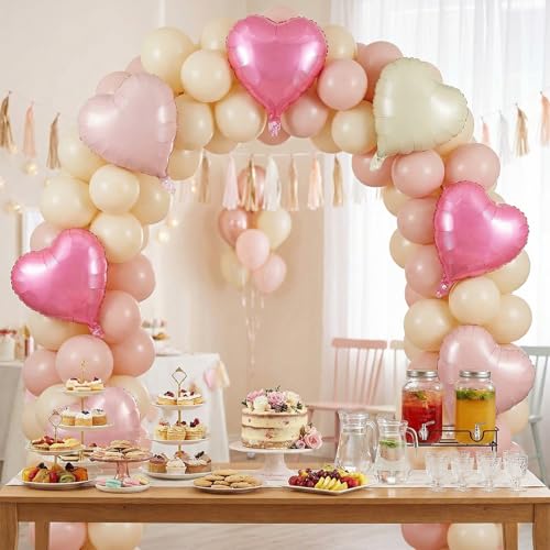 Image of 12 Pcs Colorful Heart Balloons,18 Inch Heart Foil Balloons Love Balloon Valentine Balloon for Birthday Party Wedding Engagement Party Baby Shower Valentine Day Decorations