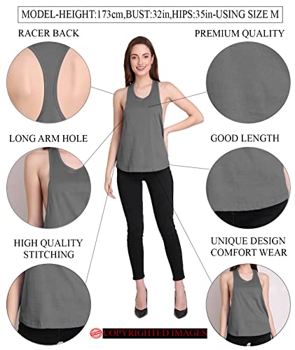 Image of THE BLAZZE Women's Sleeveless Loose Fit Racerback Yoga Workout Tank Top