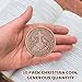Aurelema 10 Pcs The Lord is My Rock Coins Christian Religious Coin Bulk Pocket Prayer Token Jesus Coins Christian Christmas Gifts for Woman Man Challenge Token