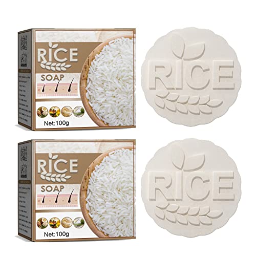 Hopesprout 2022 New Rice Water Shampoo Soap, Rice Shampoo and Conditioner 2 in 1 Fermented Rice Water Anti-Hair Loss Rice Shampoo Bar for Thinning Hair and Hair Loss (2PCS), 1.0 Count