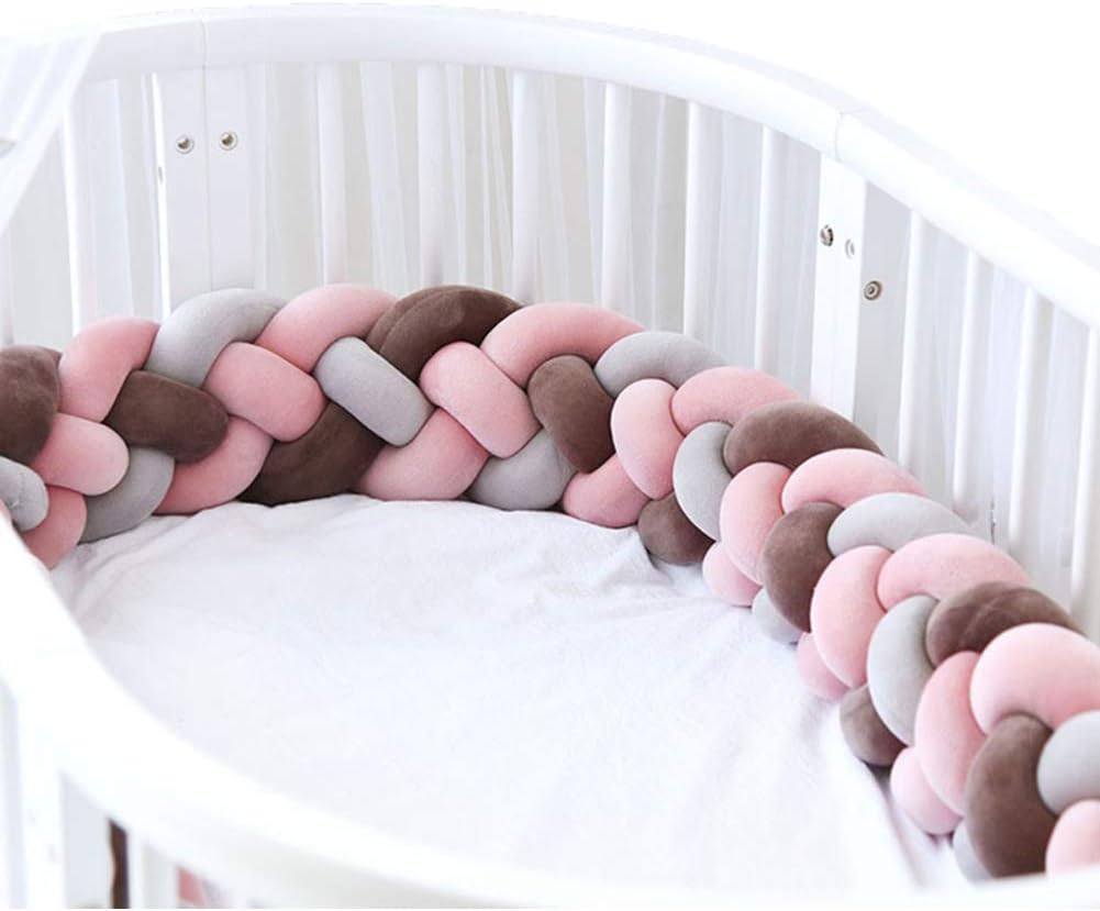 Bebe Tresse Bebe Lit Bumper Tour De Lit Bebe Coussins Coussin Berceau Pare Chocs Enrouler Autour De Protection Pour Lit Bebe F 2cm 87inch Amazon Fr Bebes Puericulture