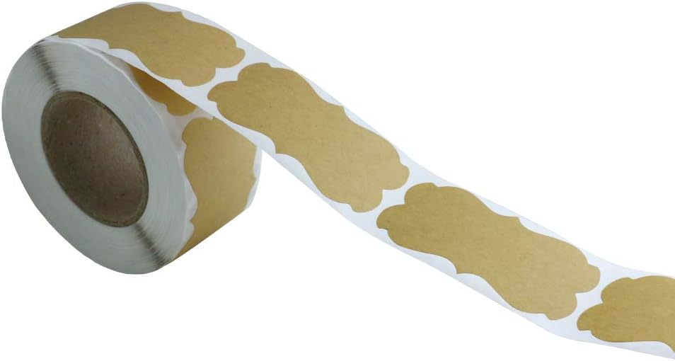 1.25 x 2.28 Inch Natural Kraft Christmas Gift Tags Holiday Present Stickers 300 Total Labels (Natural Kraft Paper) : Office Products