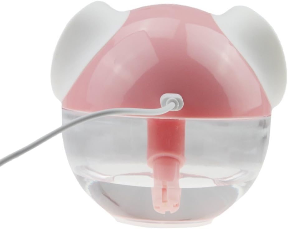 Happy-top 230Ml Lucky Elephant Shape Portable Mini Humidifier Night Lamp USB powered Air Humidifier (Pink)