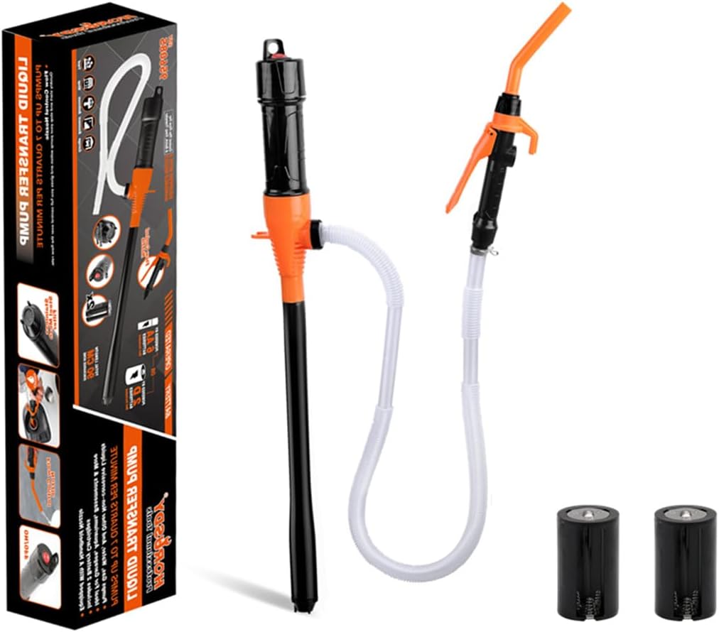 Portable Power Battery Operated Gas & Water Pump, Powered Fuel Transfer Pump, Universal Fit for Gasoline, Car, Portable Fuel Transfer Pump